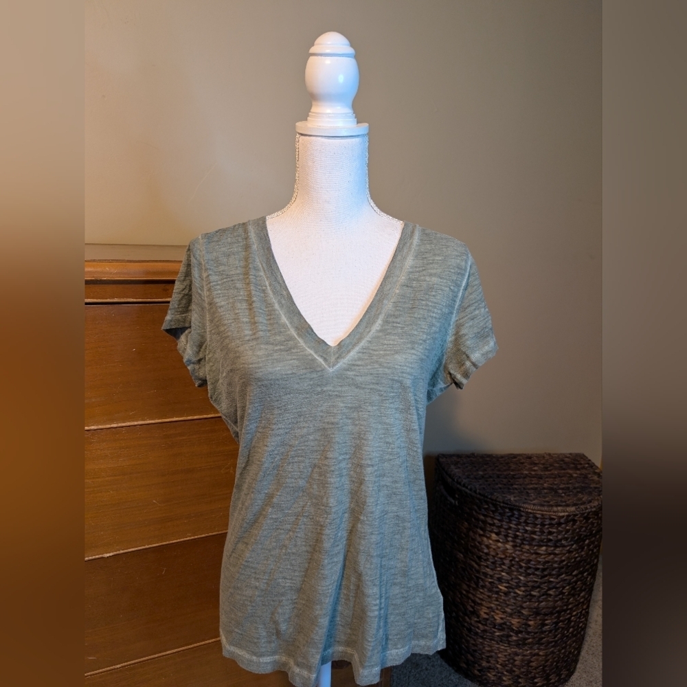 Express Green Cotton Heathered Burnout t-shirt Sz Large - Picture 2 of 11